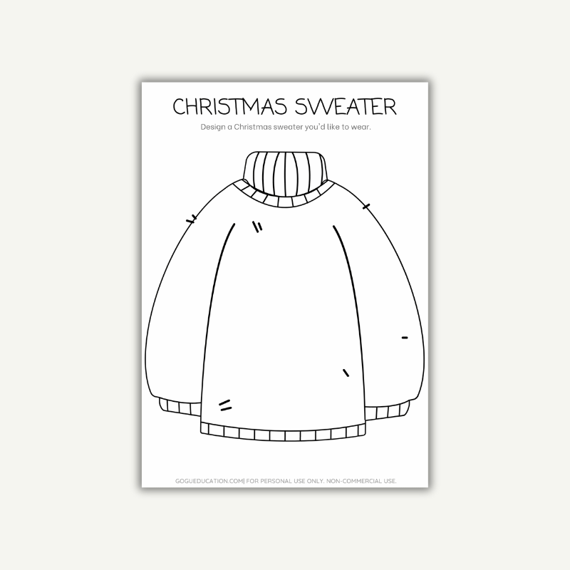 Coloring Design Christmas Sweater Gogu Education
