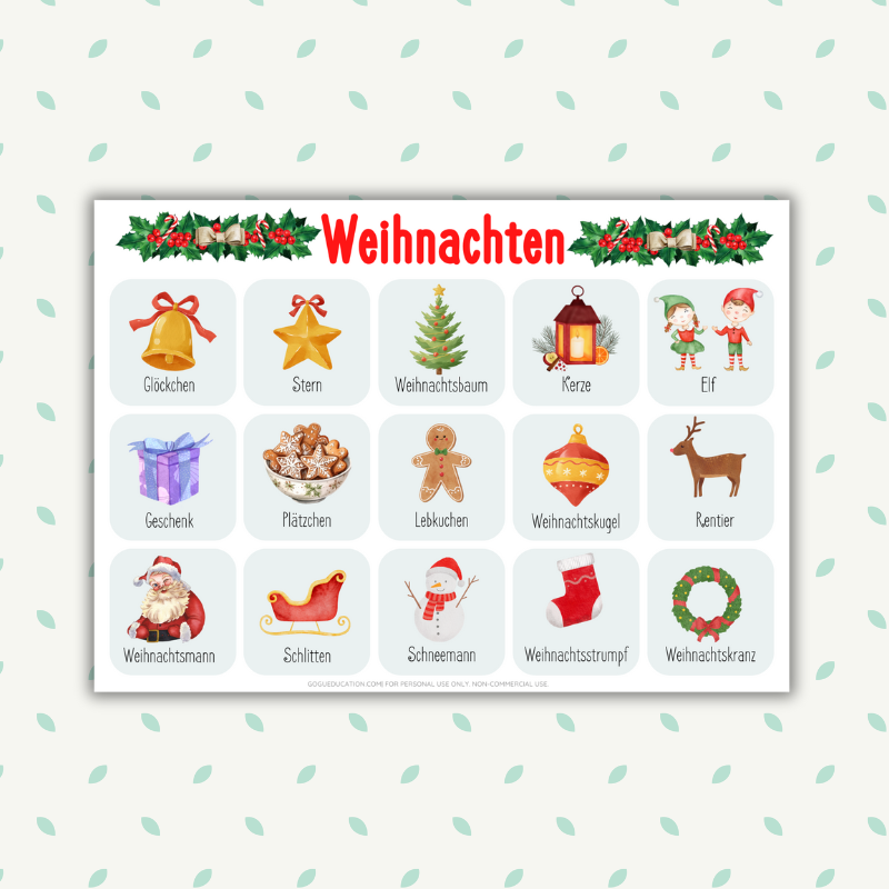 German Christmas Words Weihnachten
