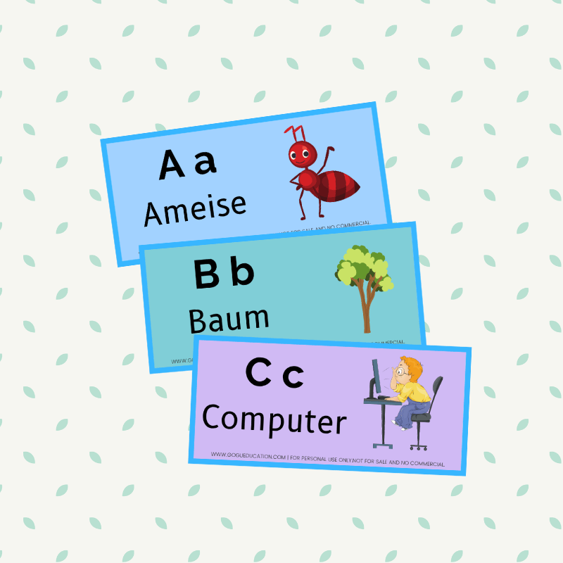 ABC German Alphabet Flashcards