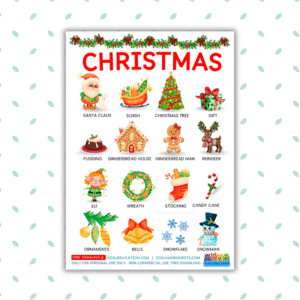English Christmas Word Mat - Gogu Education