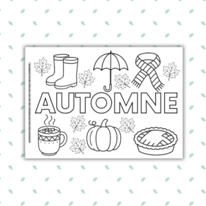 French Autumn Coloring Word Automne