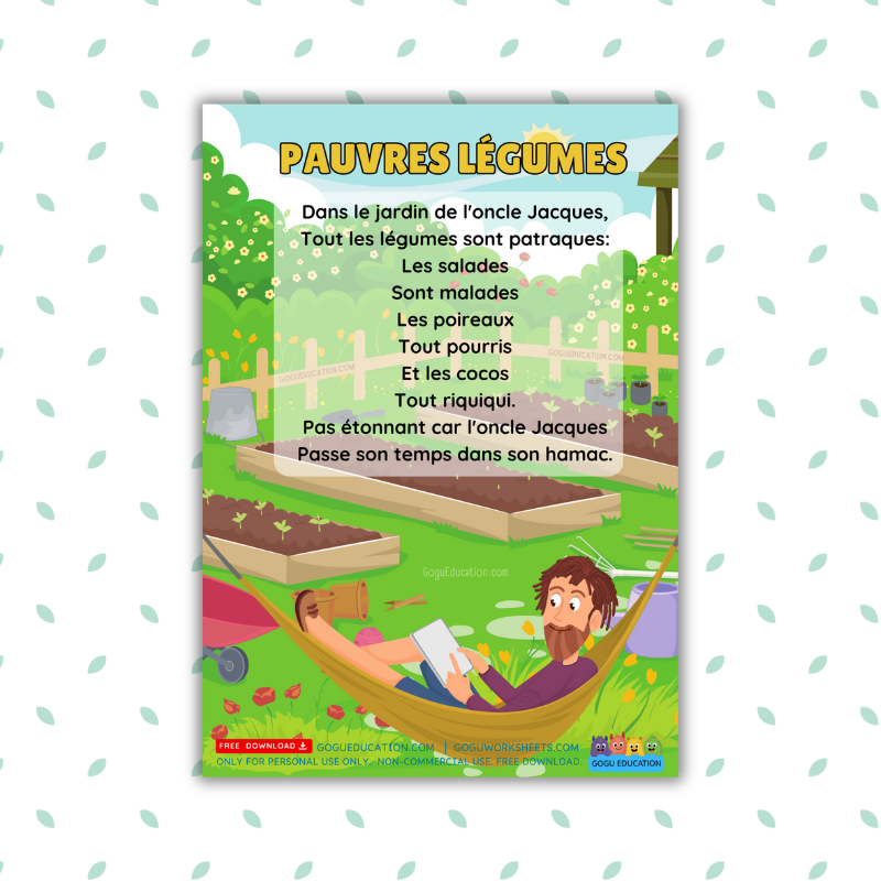 French Poem for Kids – “Pauvres Légumes” (Poor Vegetables)