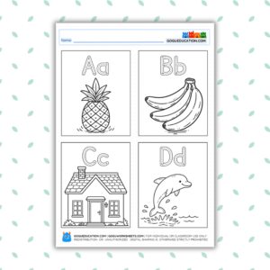 Italian Alphabet Coloring Flashcards – Printable A-Z PDF