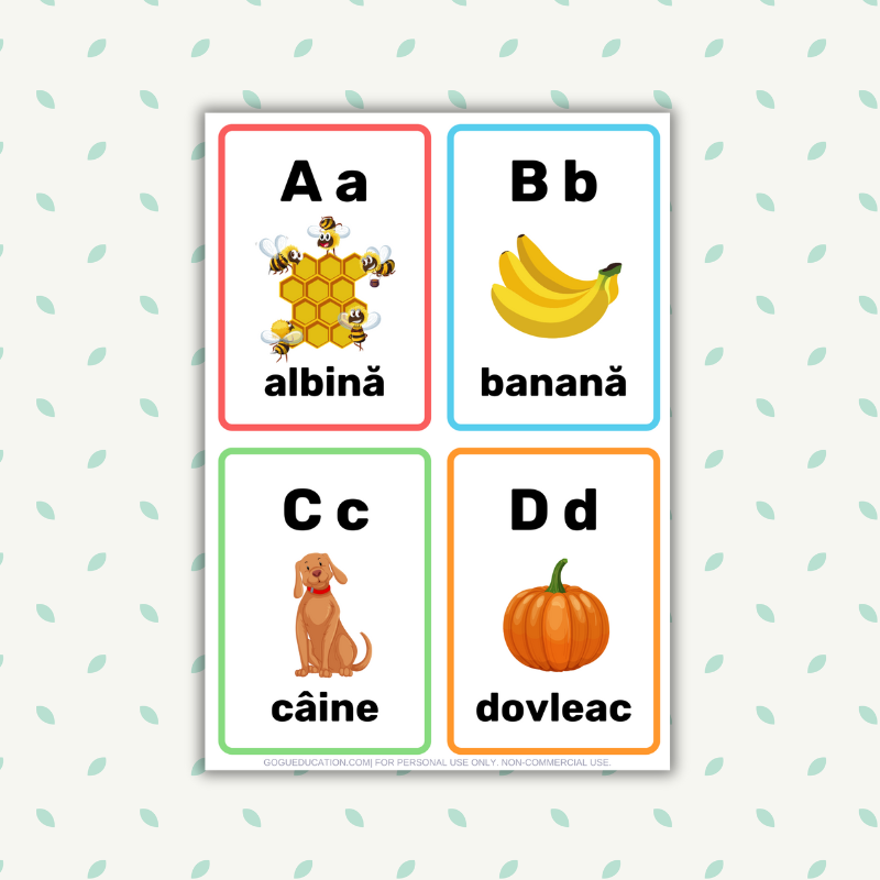 Romanian Alphabet Flashcards
