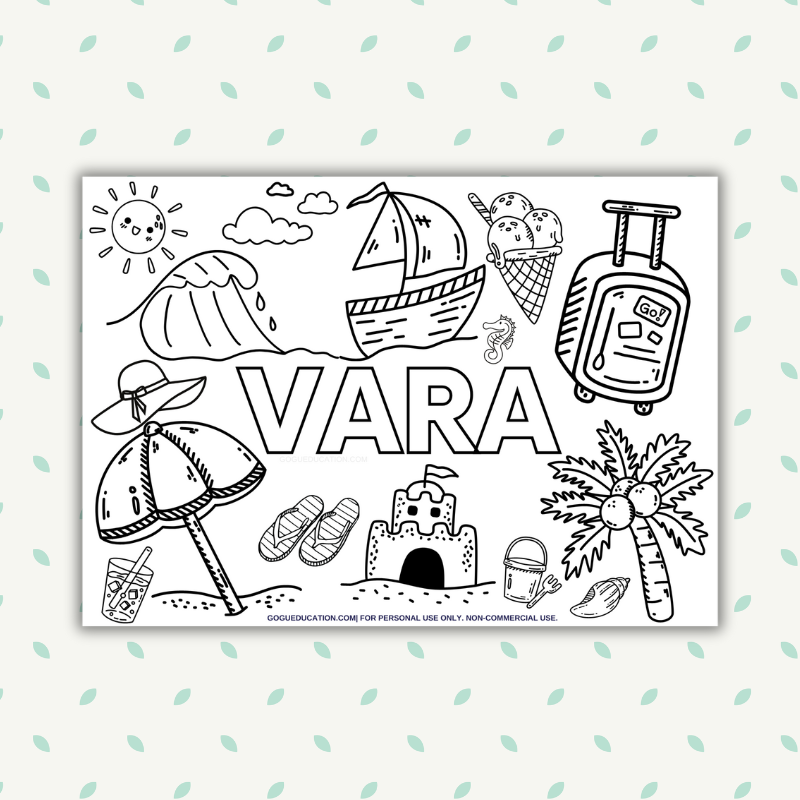 Coloring Romanian Word Vara